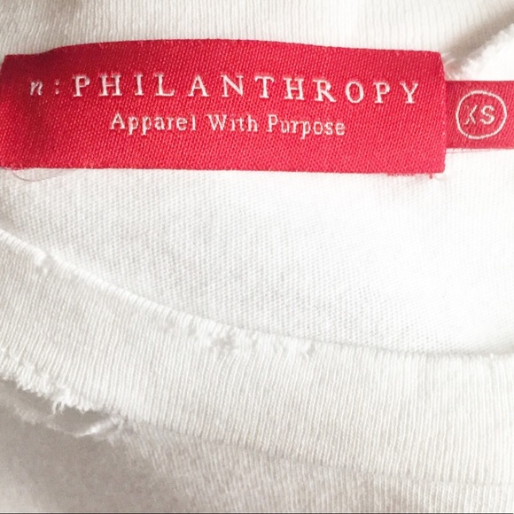N:Philanthropy XS Distressed White Fisou Fisou Tee - Picture 5 of 5